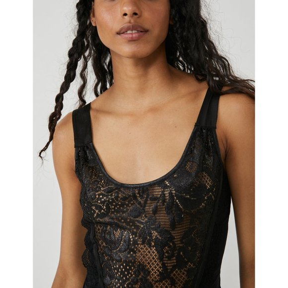 🎉LAST CHANCE🎉 FREE PEOPLE Off Beat Bodysuit / Black - Picture 9 of 12